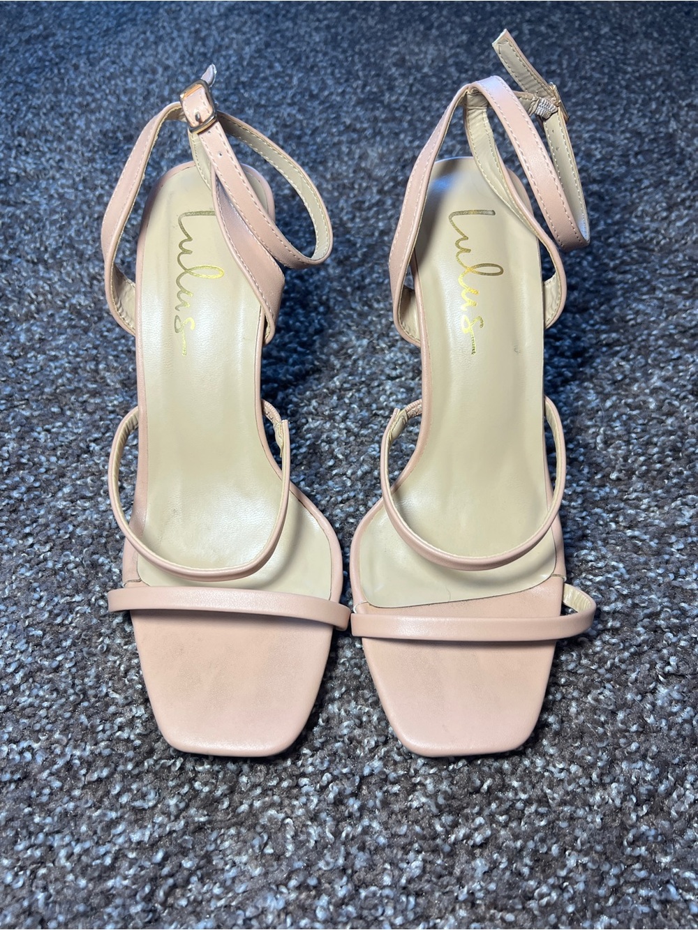 Lulu's Soft Pink Ankle-Strap Square Toe Block Heels